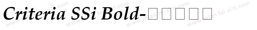 Criteria SSi Bold字体转换